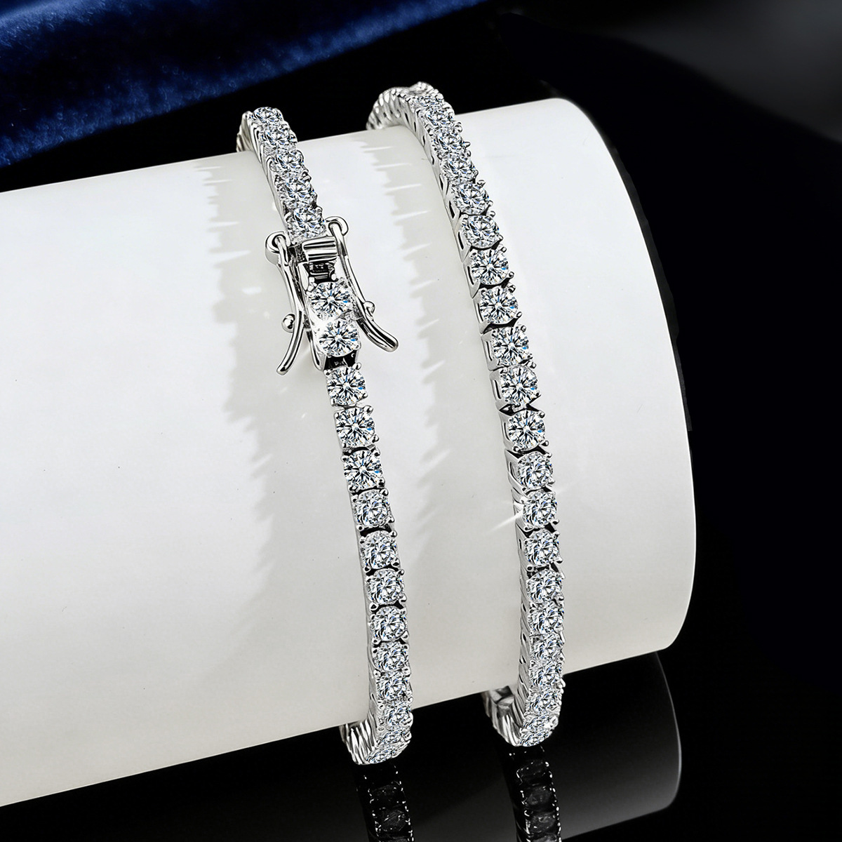 copper inlaid moissanite 18K gold plated high-quality tennis bracelet for women, full of diamonds, fashionable trendy, VVS GRA 10K 14K 18K S925