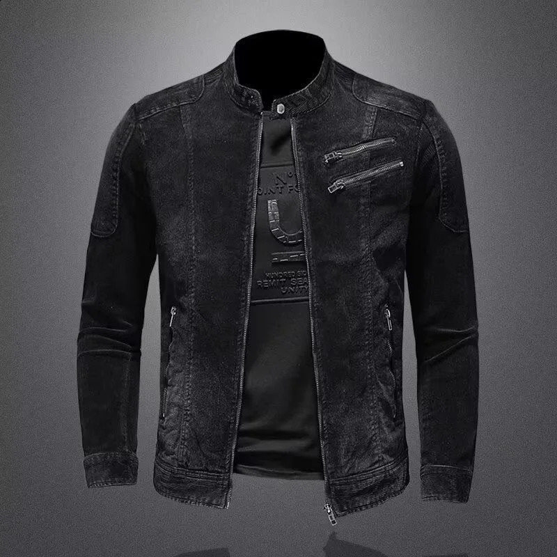 Autumn and Spring Fashion Trend Vintage American Motorcycle Denim Jacket for Men Loose Sports Plus Size High Quality Outerwear 261014