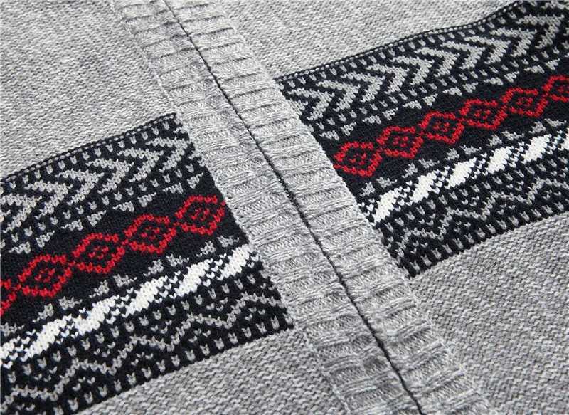 Sweater Knitted ICPANS Men Winter Vintage Christmas Mens Cardigan Plaid Sweater For Male Men clothing M261016