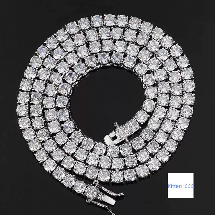 Men Women Hip Hop Fine Jewelry Brass Moissanite Chain Necklace With Authentic GRA Certificate