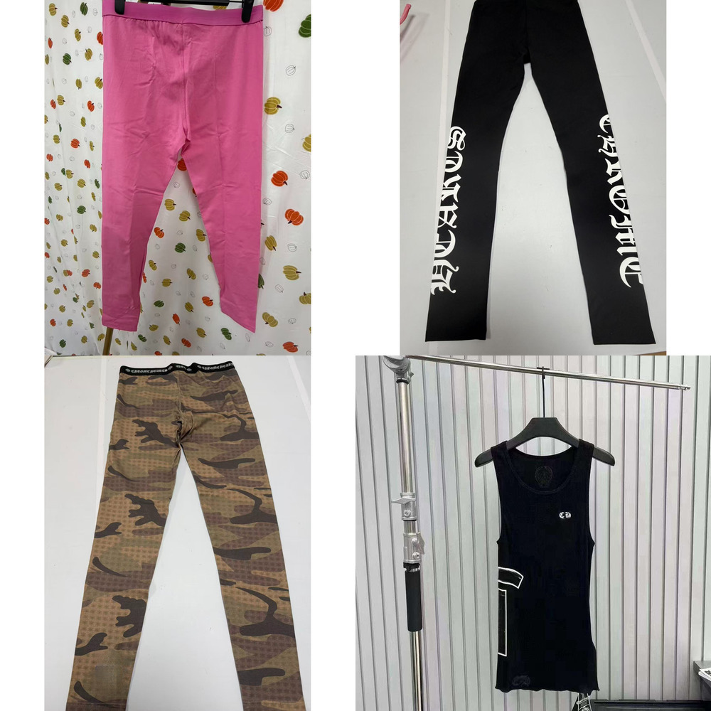 High quality chrome jeans Designer black printed chrome leggings pants black cross stitch print straight leg jeans CH leggings Men Jeans Women Leggi
