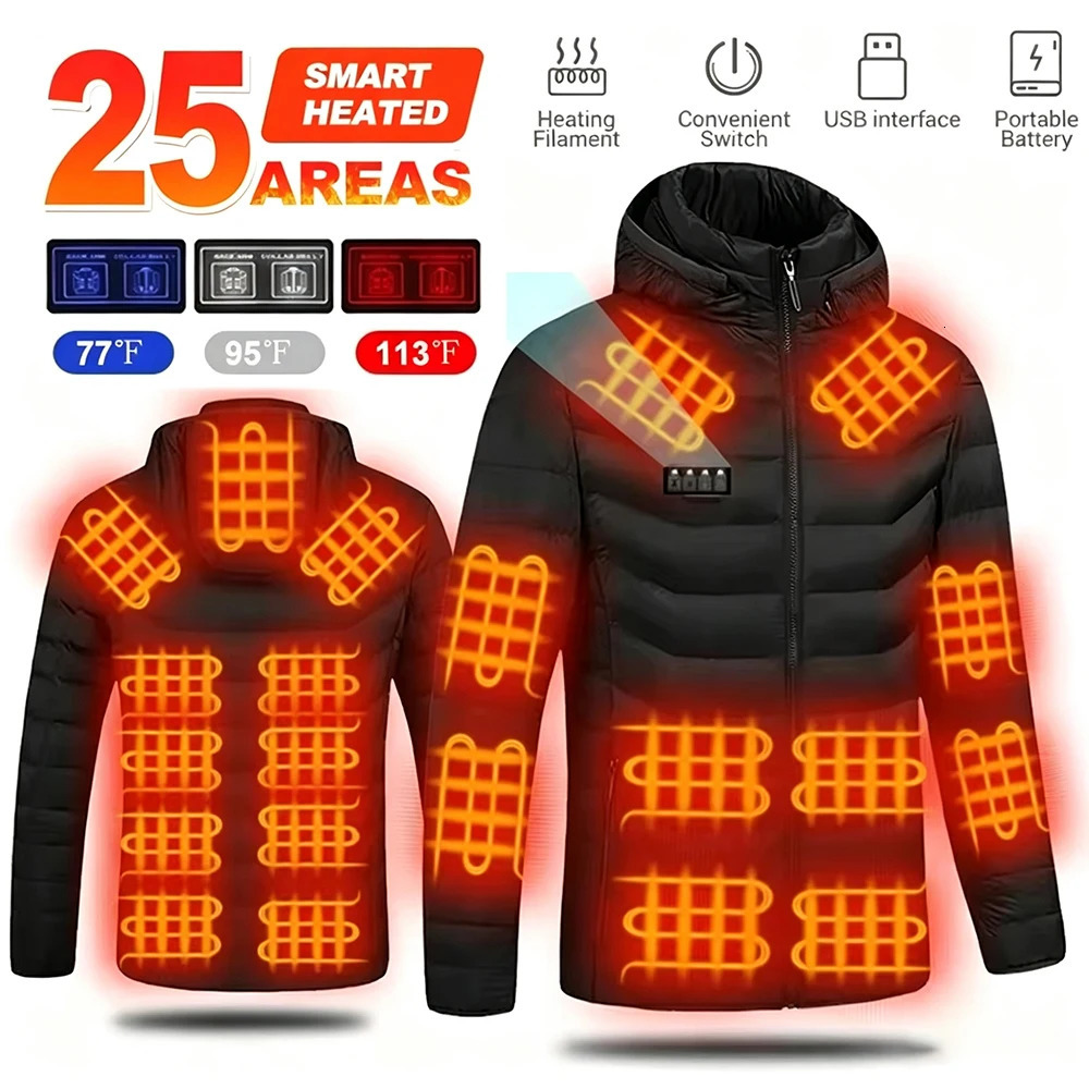 21 Areas Heated Jacket Men Warm Vest USB Self Heating Jacket Women Heated Coat Ski Camping Hiking Winter Cotton Clothes Washed 261019