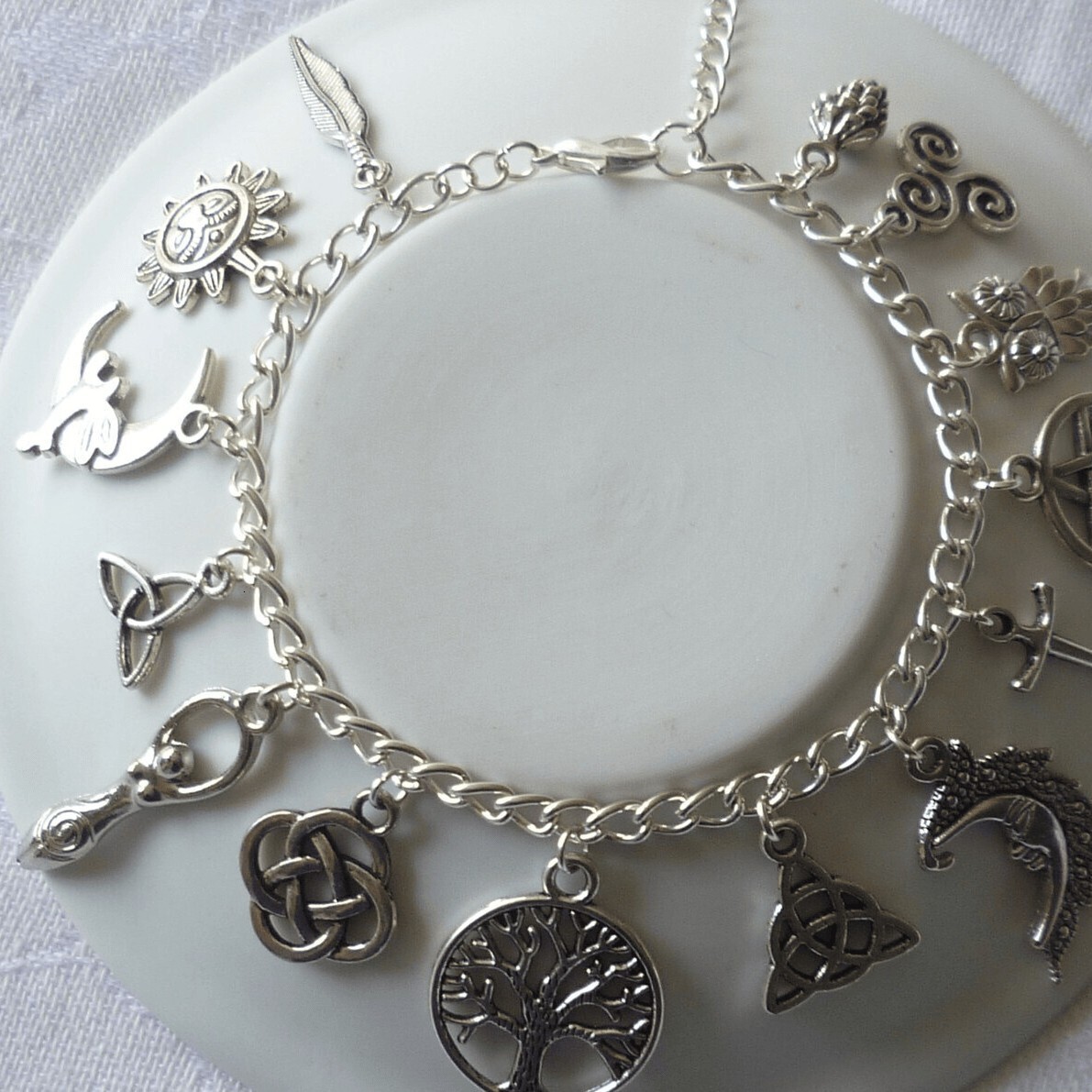 Luxury Brand Designer Jewelry Foreign Trade Witchcraft Pagan Jewelry, Sun And Moon Pendant Bracelet, Tree Of Life, Pentagram Jewelry Luxury Delicate