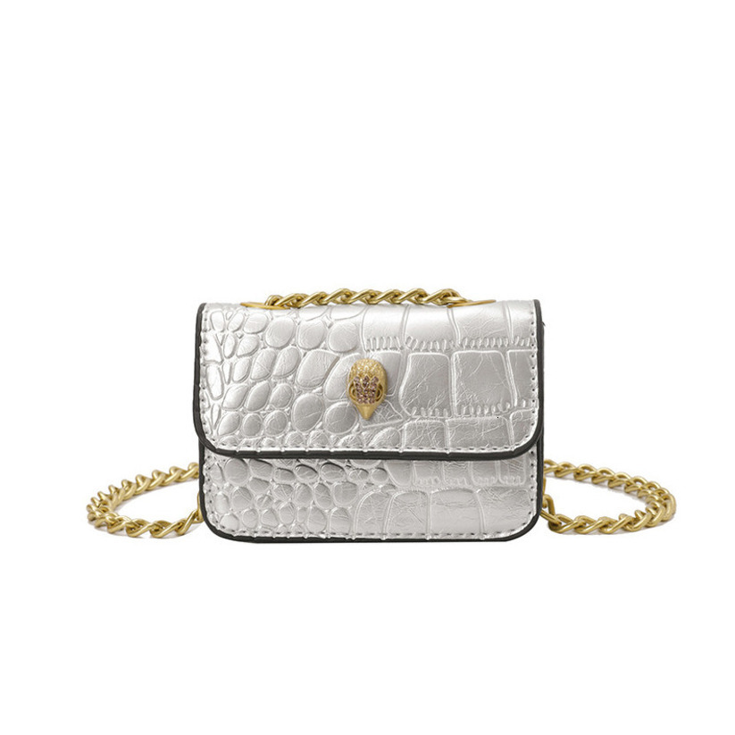 designer High end chain mini square bag for women new cross Rhinestone Eagle Head Hardware border European and American fashion trendy shoulder cros