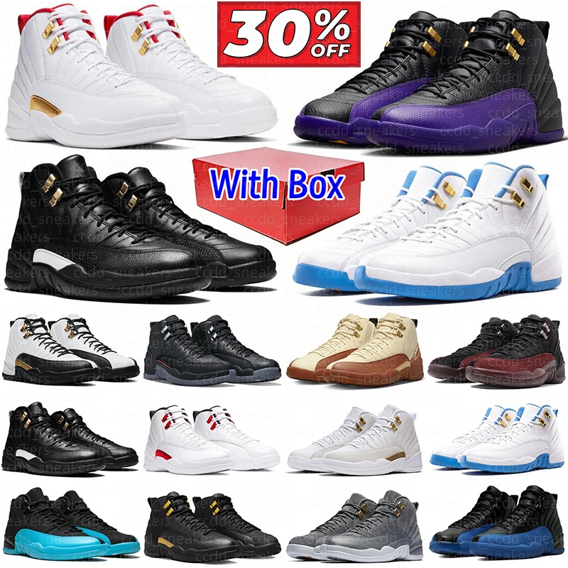 With Box Free Shipping designer Casual shoes 12 12s men Black White Blue Grey Red University Purple Golden for mens sneakers trainers sports premium