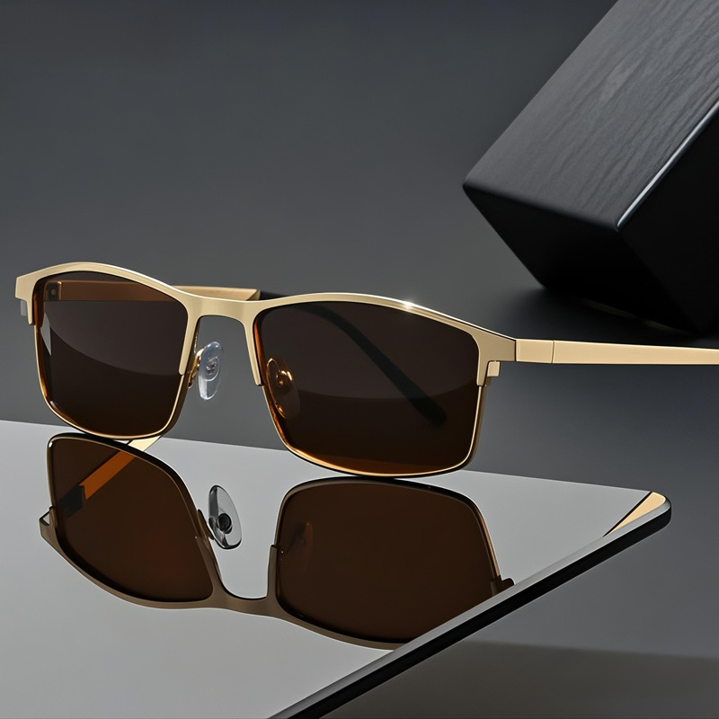 New Day And Dual-Use Polarized Night Vision Sunglasses For Men, Business Square Driving Outdoor Sun Protection Glasses Wholesale Liuyuemoshang