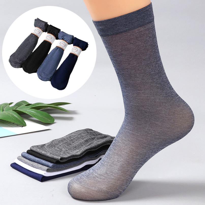 10 Pairs Men Summer Spring Ultrathin Middle Tube Socks Solid Business Casual Breathable Soft Gentleman 261019