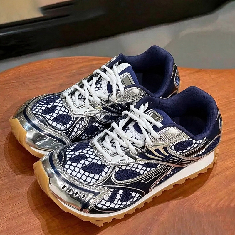 designer shoes orbit Top Quality Designer Runner Sneaker Casual Women Men Trainers Metal Leather Mesh Nylon Fabric Sneakers Green Blue White Black S