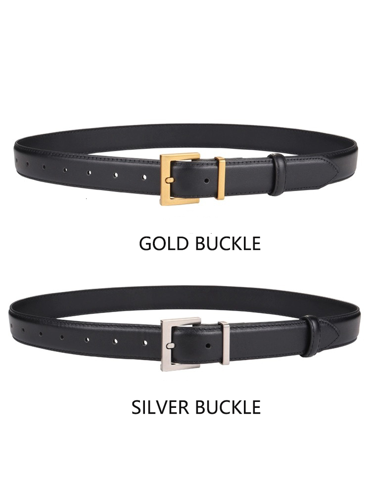 New Luxury Double Genuine Leather Belt for Women Jeans Casual Dress Square Alloy Buckle Ladies Trendy Belts Fashion Waistband 26Y1019