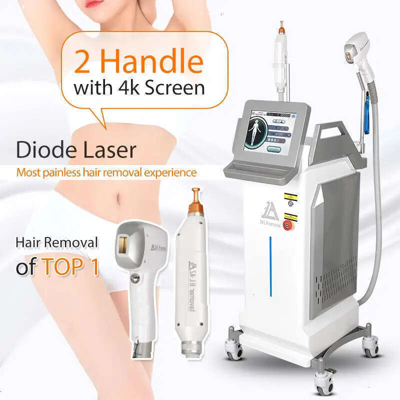 High Quality 2 In 1 ND Yag Picosecond Tattoo Eyebrow Removal ICE Cooling Hair Removal Diode Laser Machine For All Skin With 10.4-Inch Screen Beauty