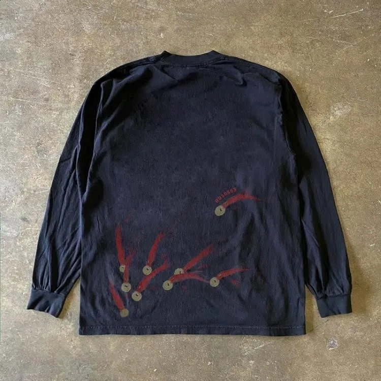 T Shirt for Man Y2k Clothes Heavyweight 260g Loose Fit Summer Long Sve Trendy Teenager Small Bat Slim Fit Vintage Style 261017