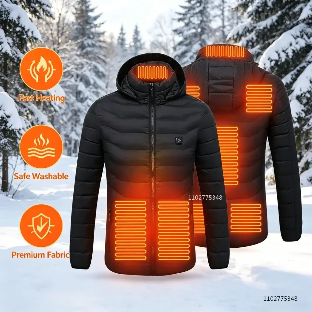 Self Heated Jacket Men Women Thermal Clothes 225 Areas USB Electric Heating Down Coat for Hiking Camping Ski Winter Outdoor 261019