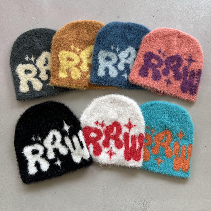 Luxury Cap Brand Designer Hat Luxury Cap Brand Designer Hat Autumn Winter New Plush Letter Beanie Brimless Knitted Unisex Imitation Mink Wool Hat Tr