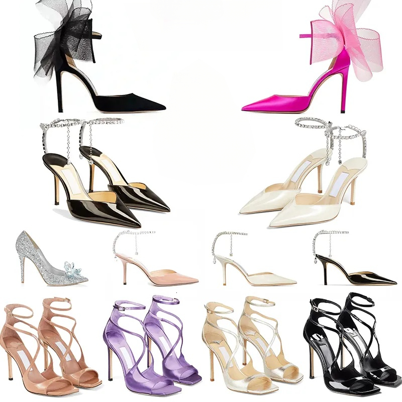 Designer Dress Shoes Sandals Party Wedding Classic High Heel Diamond Buckle Strap Stiletto Heels Rhinestone Women Plat Pumps Flat Shoes With Box