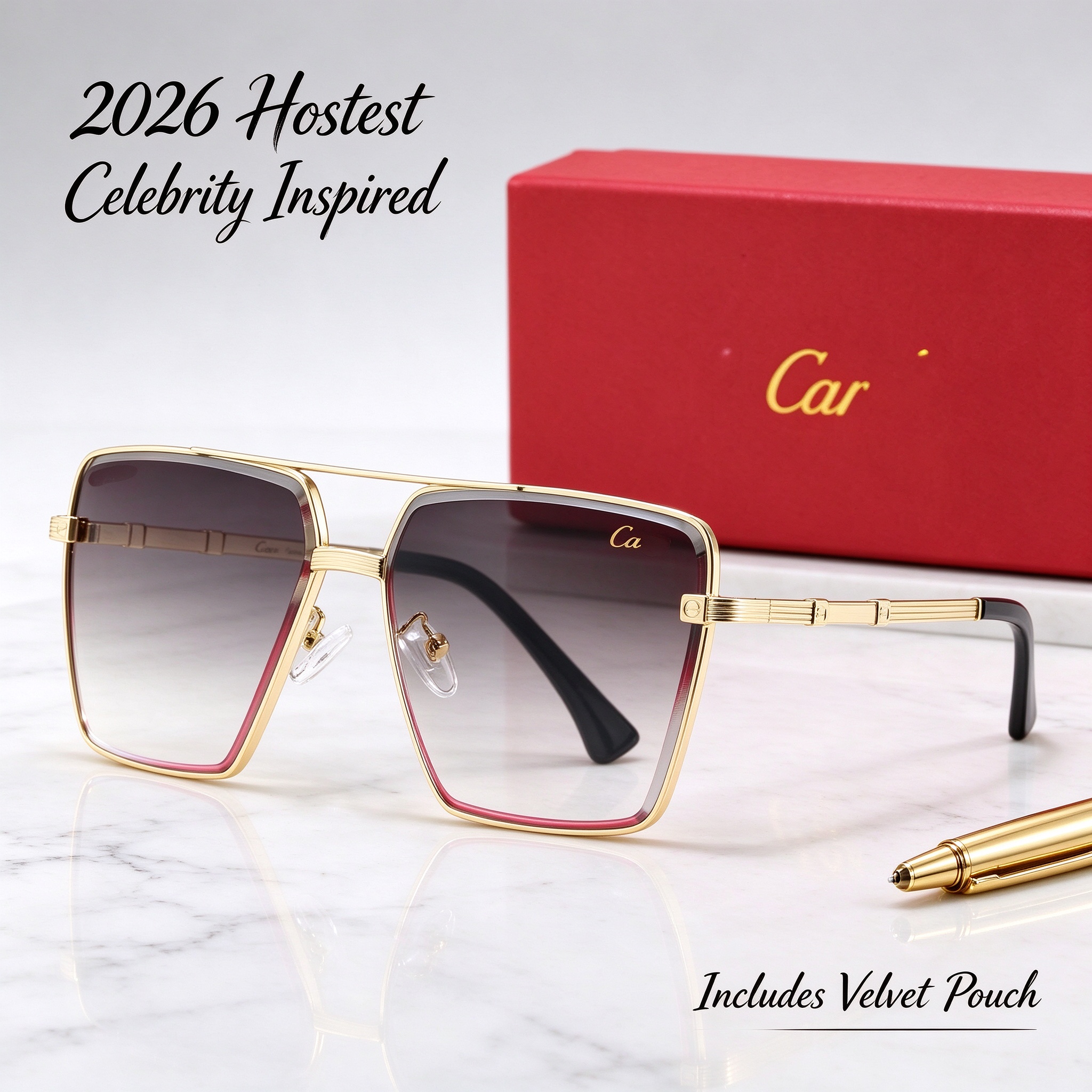 Designer sunglasses fashion polarized sunglasses UV resistant luxury sunglass men women Goggle Retro square sun glass Casual eyeglasses With Boxabac