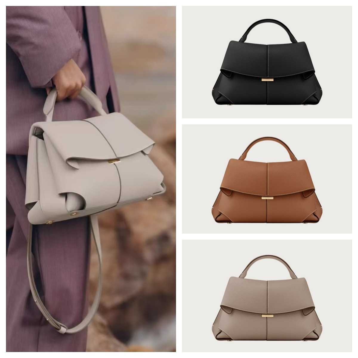 Smile Bag New Genuine Leather Tote Fashionable Shoulder Handbag Crossbody Versatile Bags Handbags Women