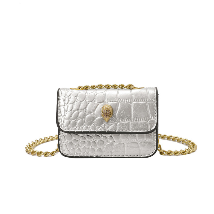 designer High end chain mini square bag for women new cross Rhinestone Eagle Head Hardware and American fashion eagle head bag trendy shoulder cross