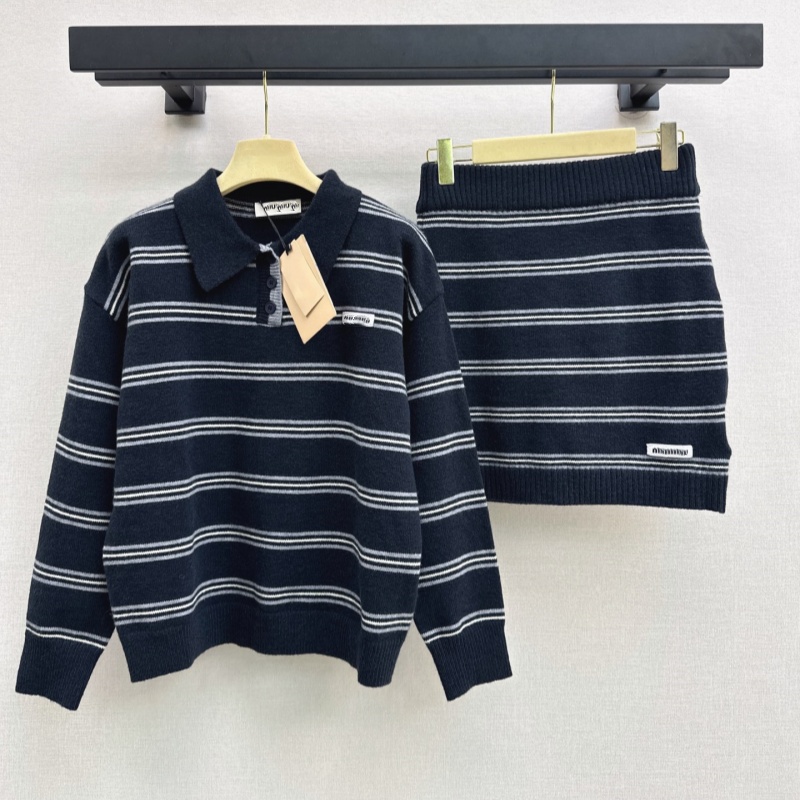 Two Piece Pants women's Designer Two Piece Pants for woman luxurious Two Piece Sets suit Spring and Autumn Style Metal Ring Collar Knitted Card