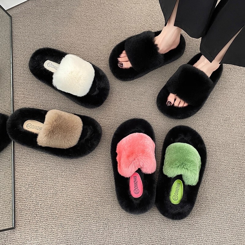 Slippers for Women, Outdoor Wear, 2026 New Winter Trend, Popular Fashion Spring and Autumn Style, High-End Furry Shoes
