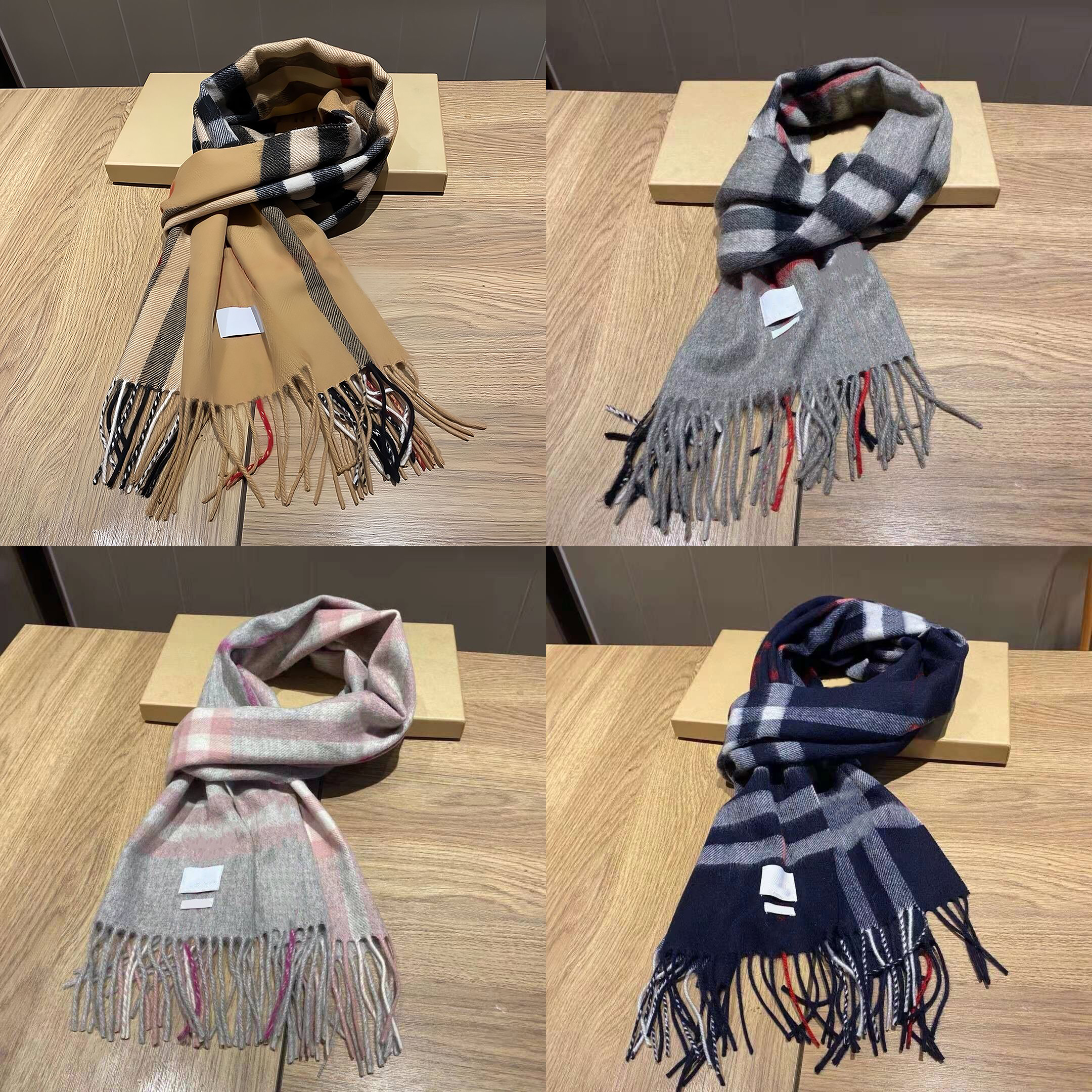 Classic Designer Scarf 100% Cashmere Scarves Plaid Scarf For Women Man Winter Warm Womens and mens Long Wraps 180x30cm with box
