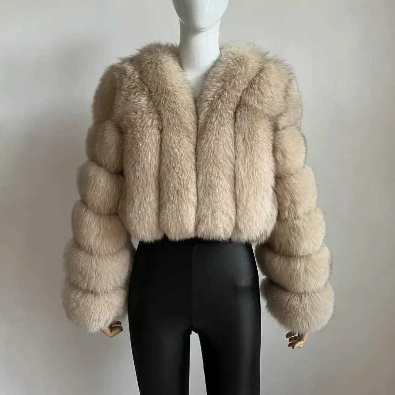 Coat Fur Winter Long Slve Warm Winter Coat Women New Fur Jacket Chic 2024 S261016ZAVO
