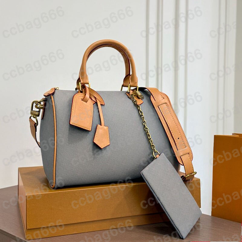 30X21CM Designer Grained Calfskin P24 Pillow Tote Shoulder Bag Portable Top Handle Clutch Removable Leather Strap Crossbody Handbag Zipper Pouch Mak