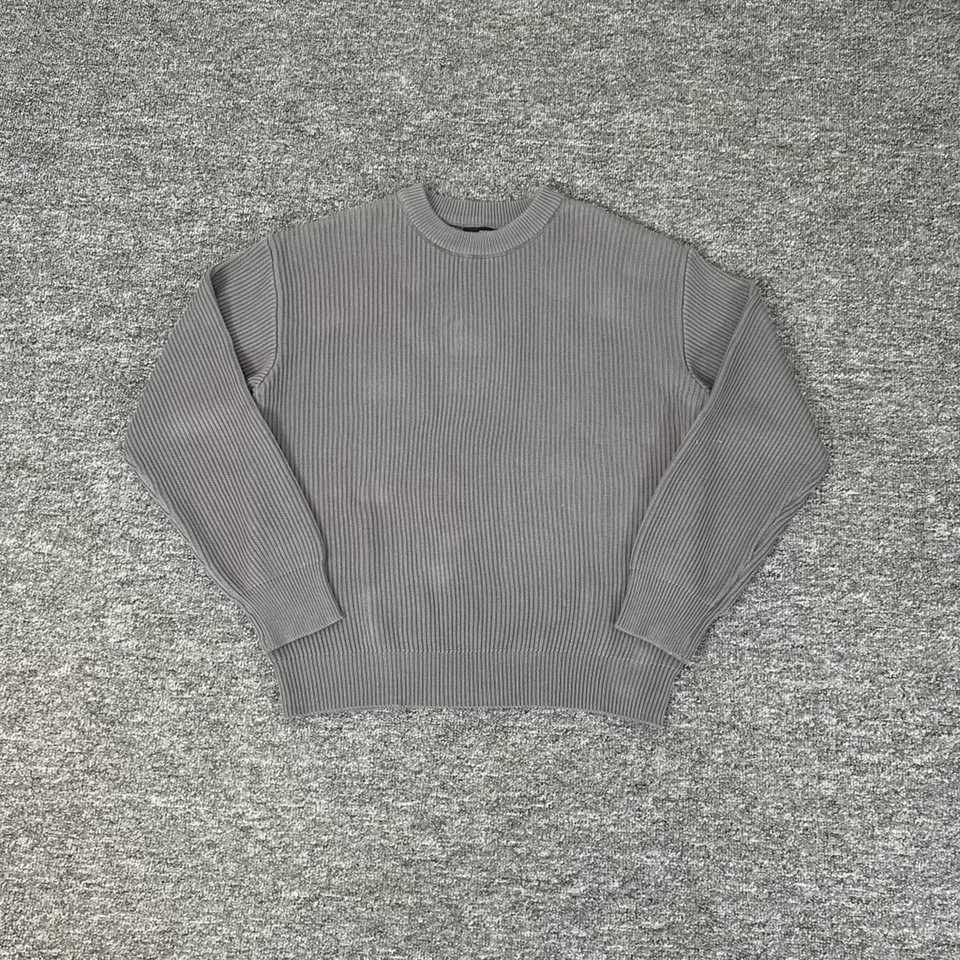 Knitted Strtwear Pullover Floral Embroidery Sweaters for Men and Women Round Neck Solid Color Baggy Autumn Tops Oversized M261016