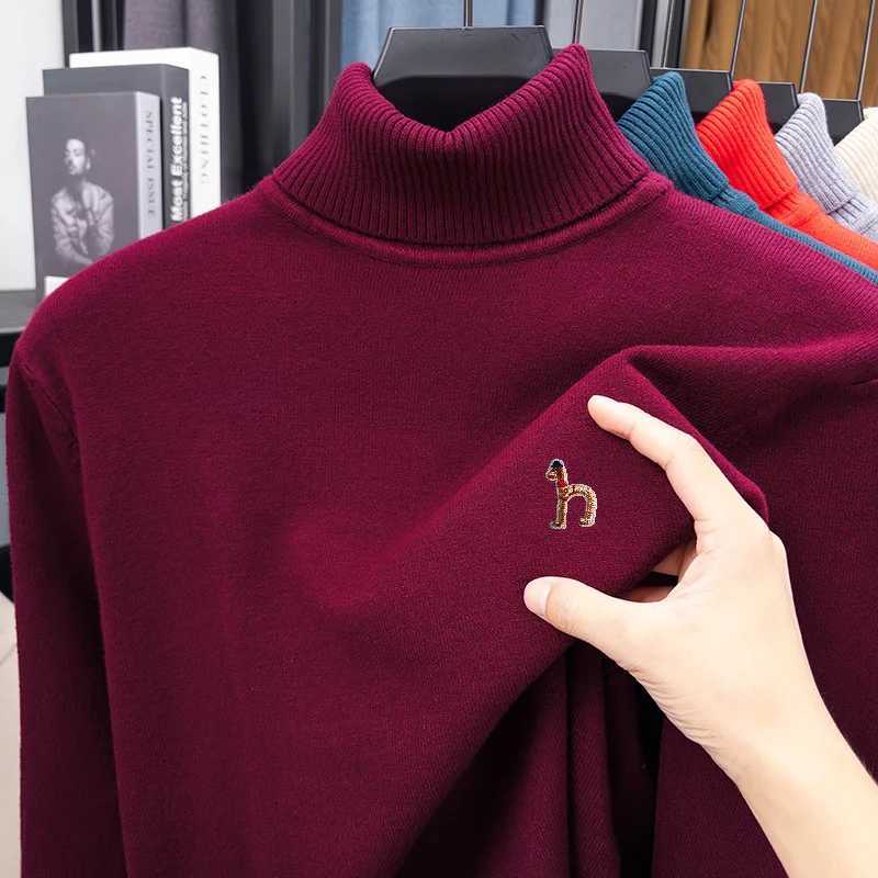 Long-Slved Knitwear High Neck Man Embroidery Autumn Winter New Pullover Leisure Daily Commute Men's Sweater M261016