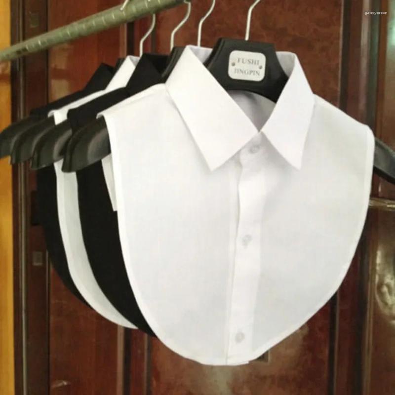1Pcs Women Solid Color Shirt Cotton Lace Collars White & Black Blouse Spring Summer Vintage Detachable Clothes