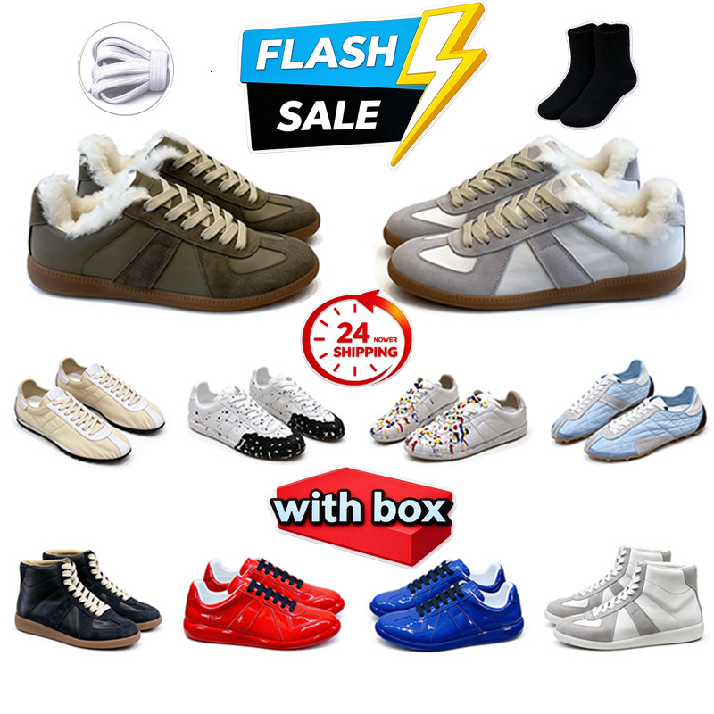 High Quality Designer German Army Mens Trainer Replicaing Classic Casual Shoes MM6 Style GATs Vintage Suede Sneakers Women Leather Fashion Flat Shoe