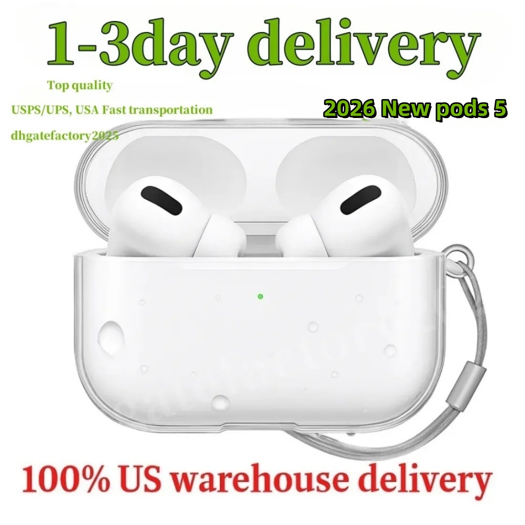 USA Stock ANC Noise for AirPods 5 earphone airpod pro 3 2 USBC earphones 3rd 2rd Solid Accessories Silicone Cute Headphone Cover Wireless Charging 3