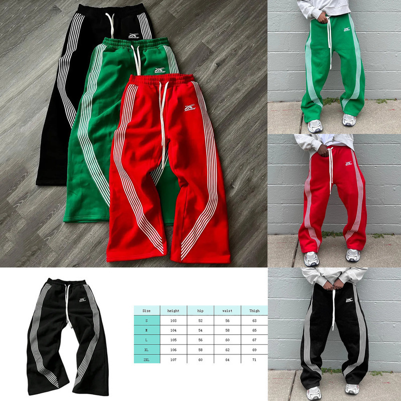 y2k Men's Pants Casual Loose Straight Leg Pants Striped 2026 Summer Fashion Trend Street Hip hop Jogging Men's Women's Sweatpants
