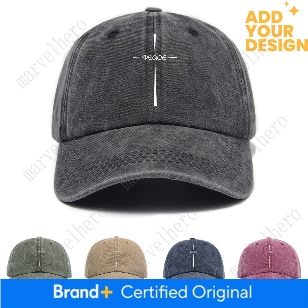 Cross Border Retro Casual Versatile Letter Print Trendy Washed Soft Top Baseball Cap Unisex