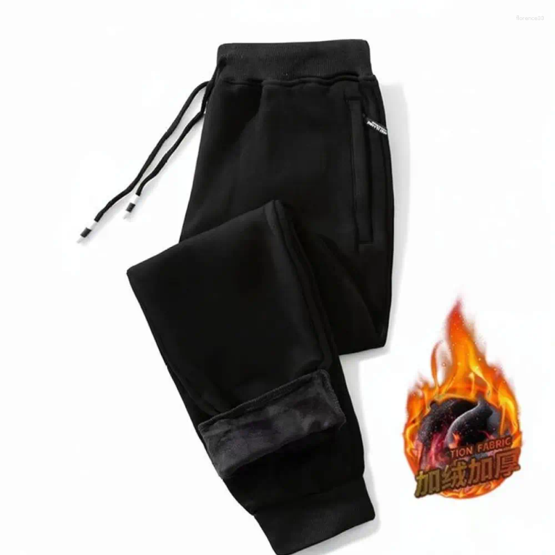 Mens Thermal Fleece Joggers Winter Casual Sweatpants Athletic Trousers Slim Fit Elastic Waist Sportswear