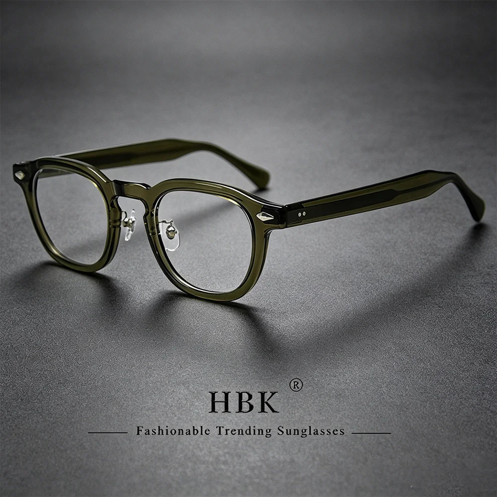 HBK Retro Oval Glasses Frames Transparent Lenses Men High Quality TR-90 Frame Glasses Women's Anti BlueLight Computer Glasses261019