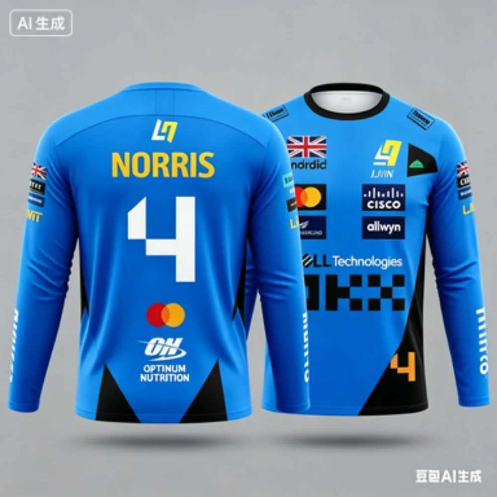 Norris No.4 Racing Suit Long-Sleeve Top Breathable Quick-Dry Fabric For Racing Fans Daily Casual Sports Wear T261019