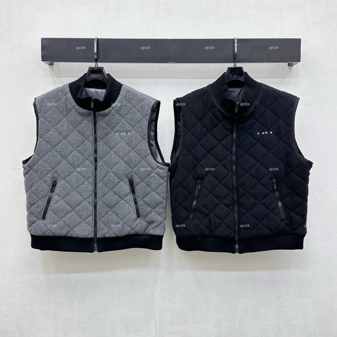 New lady Quilted Vest Zip Up Stand Collar Sleeveless Jacket women designer clothes Diamond Grid Padded Gilet A384X16N007