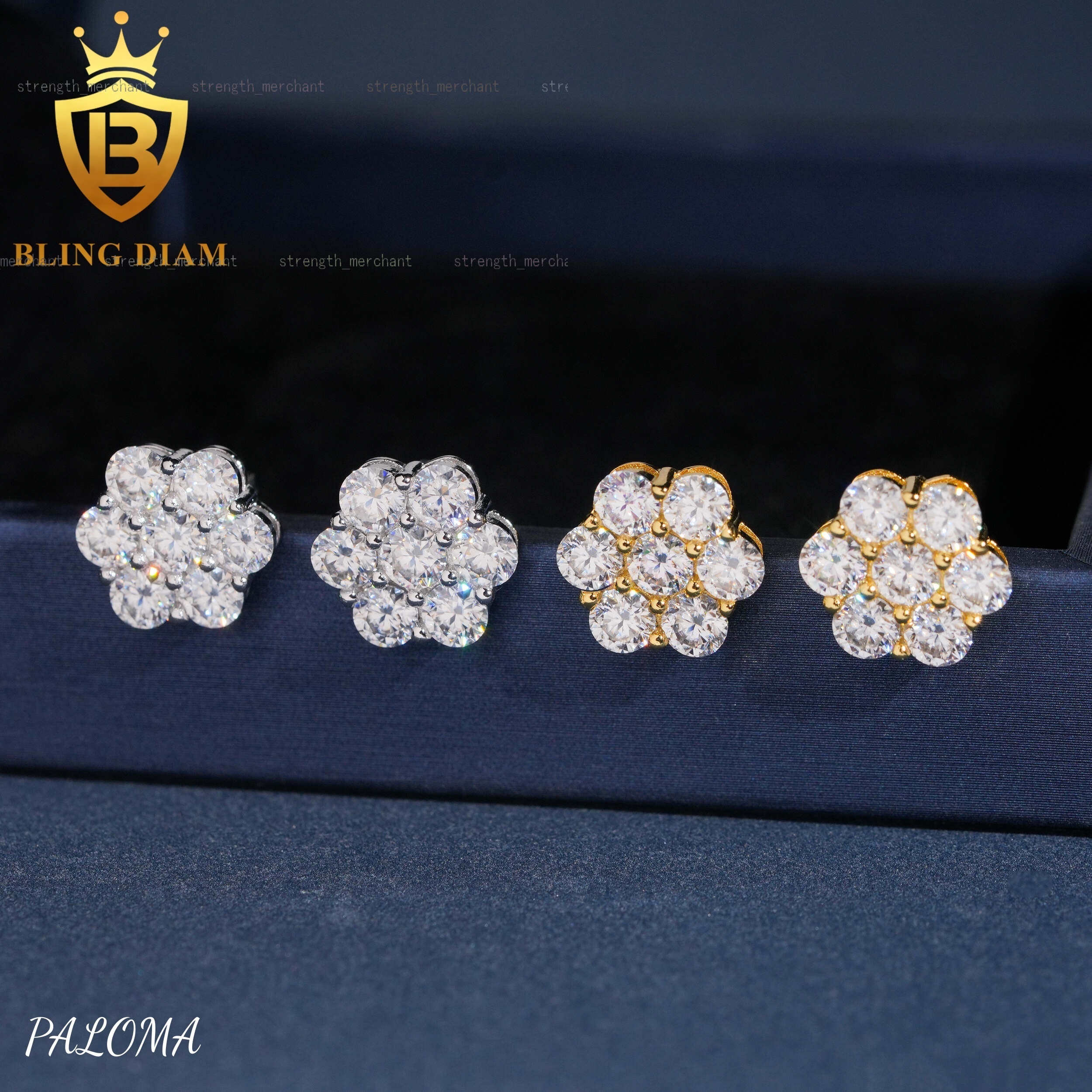 Wholesale 12mm Moissanite Earrings 925 Sterling Silver Earrings VVS Moissanite for Women men Pass Diamond Taster