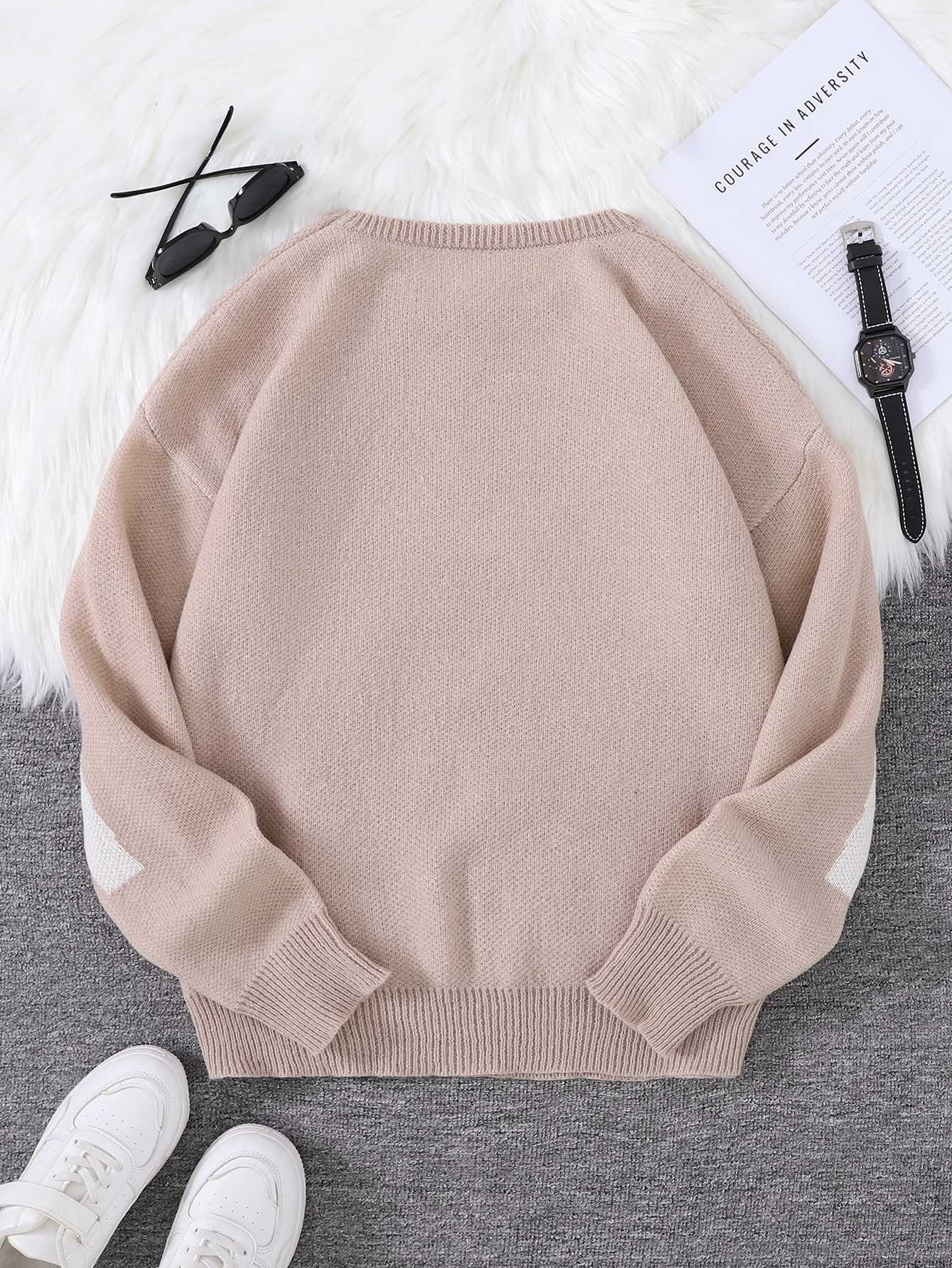 Graffiti New Popular Spring Autumn Jacquard Pattern Pullover Sweater Casual Round Neck Contrast Color Knitted Men's Pullover M2610161