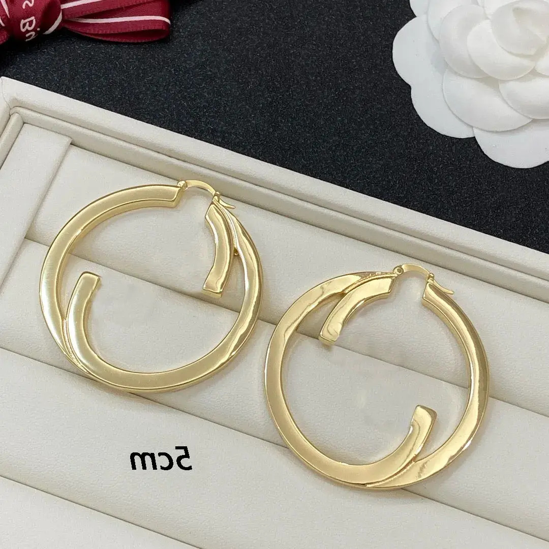 Hoop simple Earring New Best Selling Hoop Earrings 5Cm/4Cm Fashionable Girl Designer Jewelry High Quality Large Wedding Party Gift