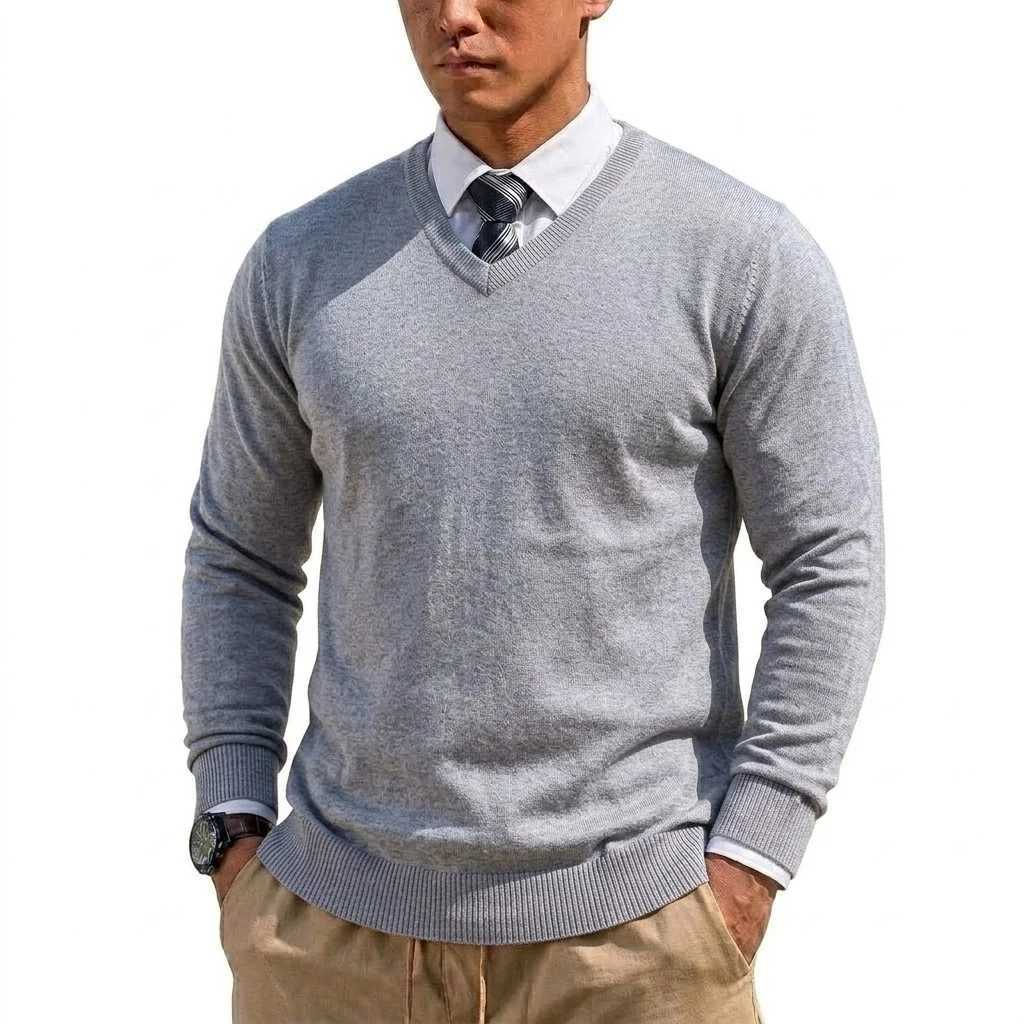 Sweater V Neck Autumn Mens Outdoor Casual Long Slve Shirt Men Lightweight Cold Blouse Men's Knitted Sweatshirt Pullover M261016