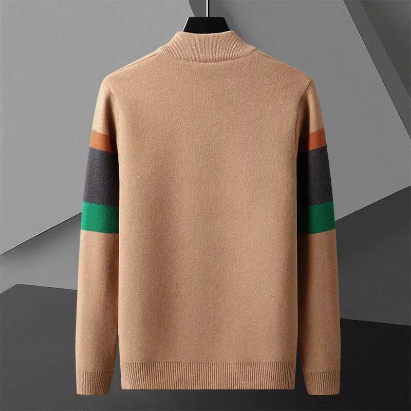 Striped Spring Autumn Men's Fashion Cardigans Baseball Collar Knitted Sweatercoat Men Smart Casual Knit Cardigan Outerwear Coat M261016