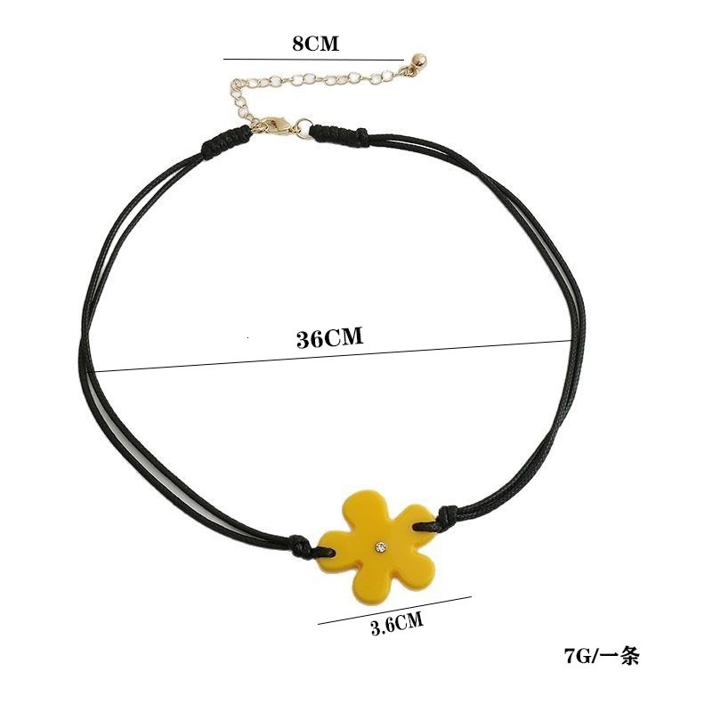 summer fresh small daisy acrylic flower 2025 new wax cord clavicle chain necklace accessory