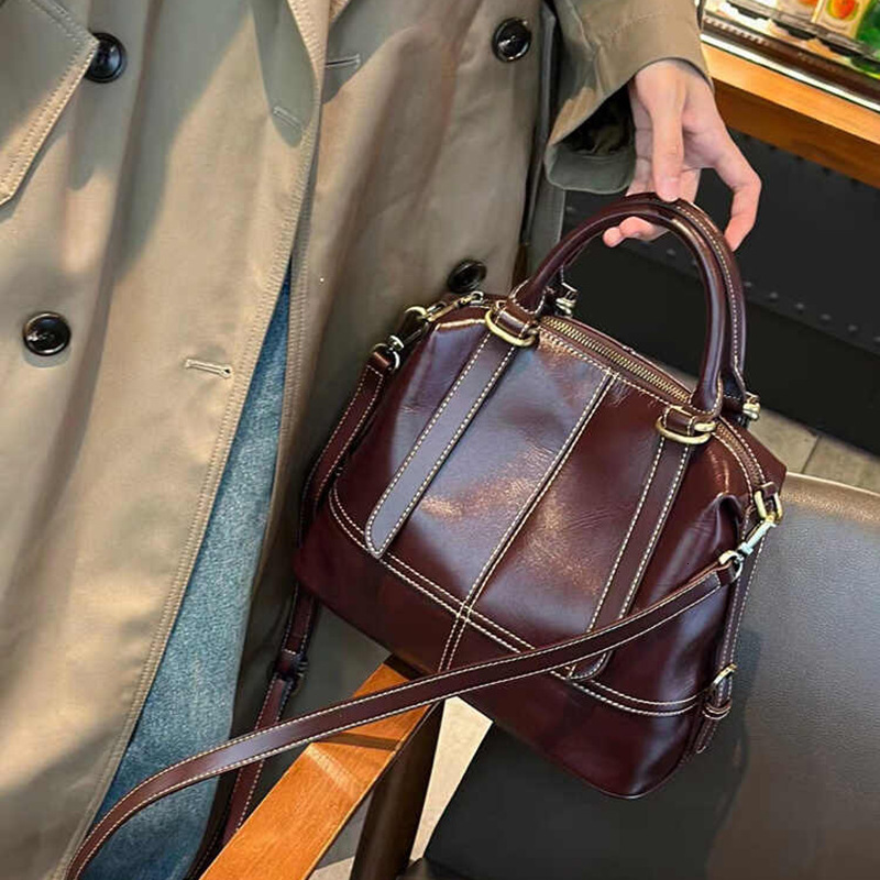 Cowhide Leather For Women, Large Capacity Handbag, Feel, Women's Crossbody Bag, High-End Elegant Shoulder Bag Luxury Crossbody Bag Large Capaci