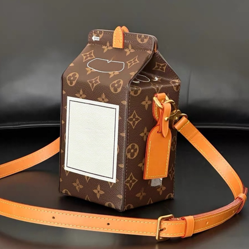 Designer bags Casual genuine leather shoulder bags Classic American milk carton handbags Mini Designer crossbody bag Latest model bag