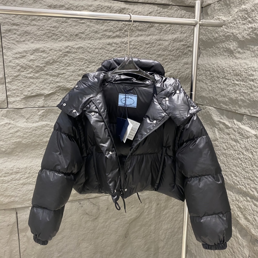 Short Puffer Coat Womens Goose Down Bodywarmer Removable Sleeves 2 in 1 Stand Collar Drawstring Hem Elastic Cuffs Casual Streetwear Winter