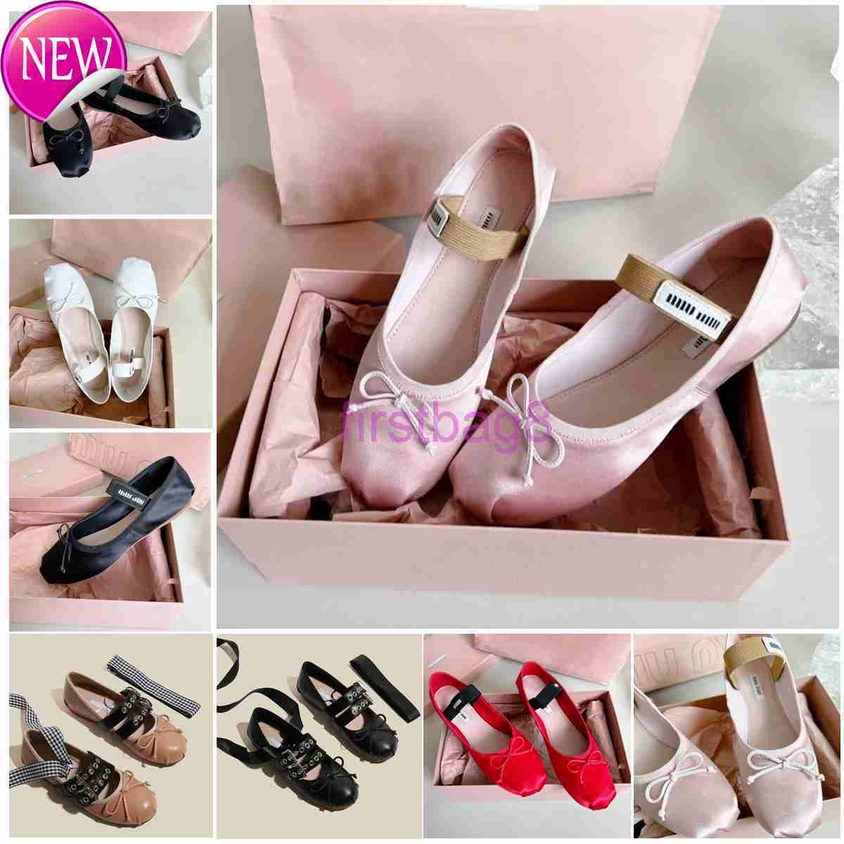 Ballet Paris Designer Professional Dance Shoes Satin ballerinas Bowknot Round toe Shallow Mouth Single Shoe Mary Jane comfortable flat sandals women