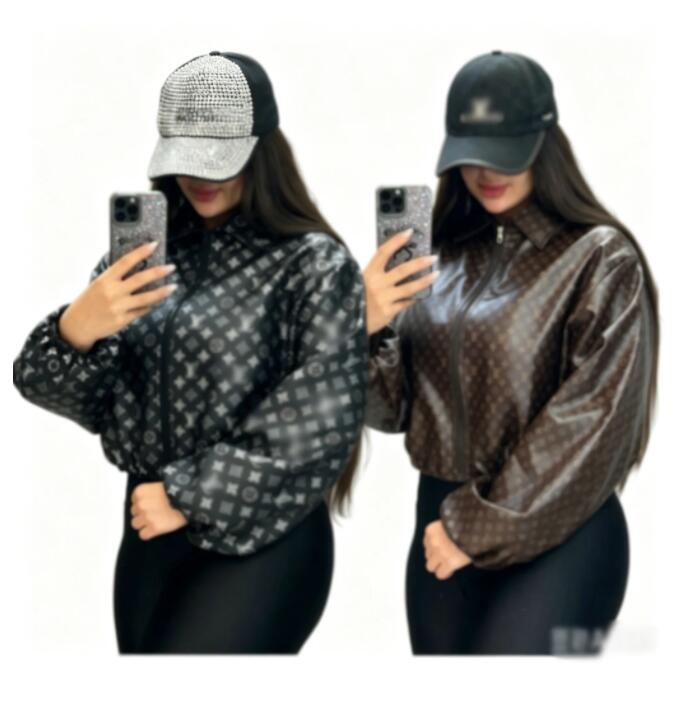 Women Jackets Designer Luxury Leather Jacket printed Zipper Outwear Motorcycle women Coats Lady Casual women Short Jackets