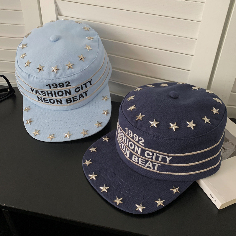 2026 Spring/Summer New Retro Flat-Top Cap For Women, Embroidered Letter Duckbill Cap, Casual And Versatile Flat-Brim Baseball Hat Luxury Cap Brand D