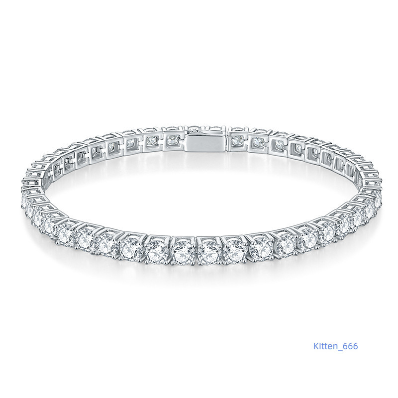 High Quality Pass Diamond Tester Hip Hop 925 Sterling Silver 4mm 5mm 6.5mm Moissanite Tennis Chain
